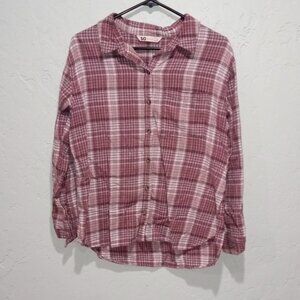 SO Good For Life Women's Small Plaid Button Down Long Sleeve